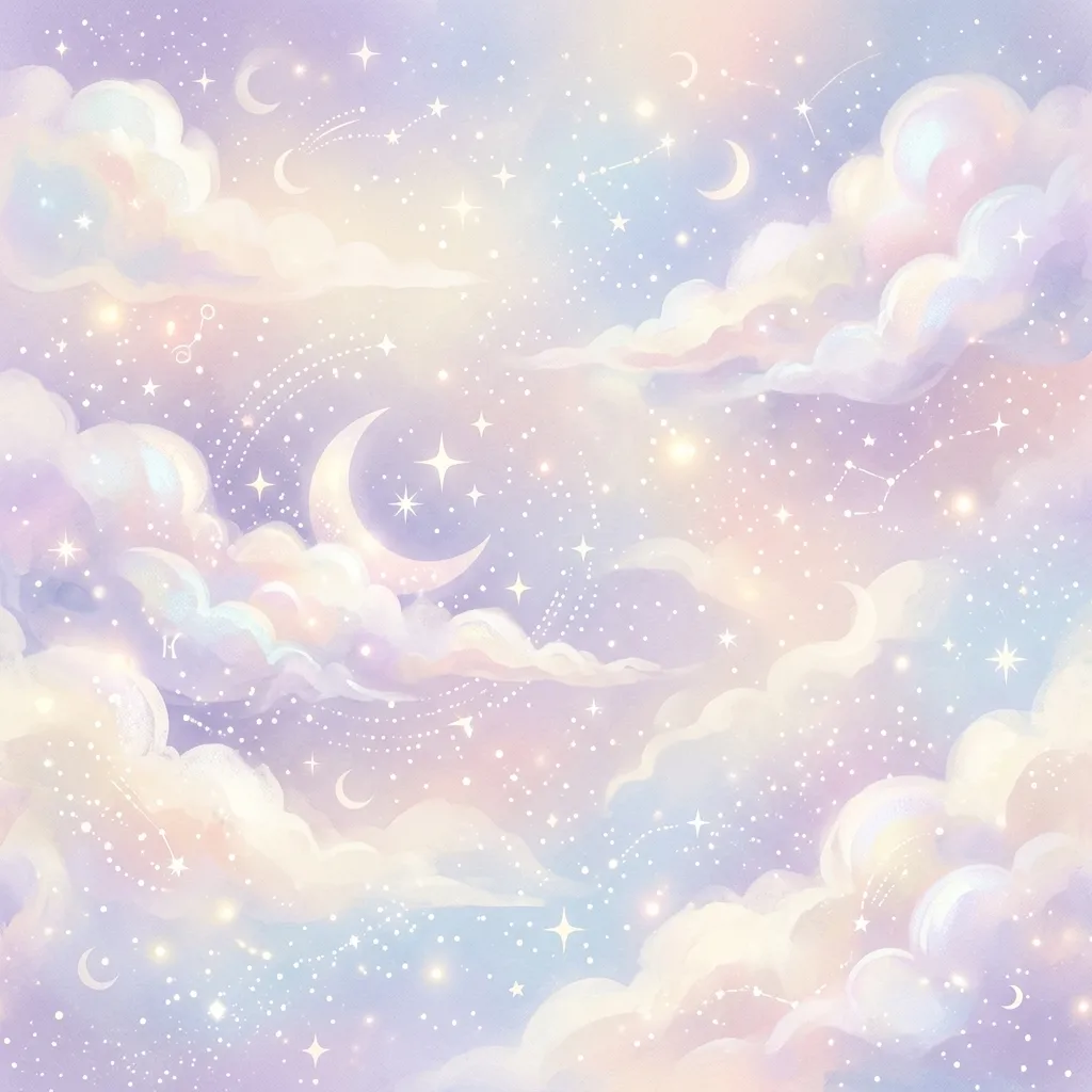 Dreamy pastel astrological background